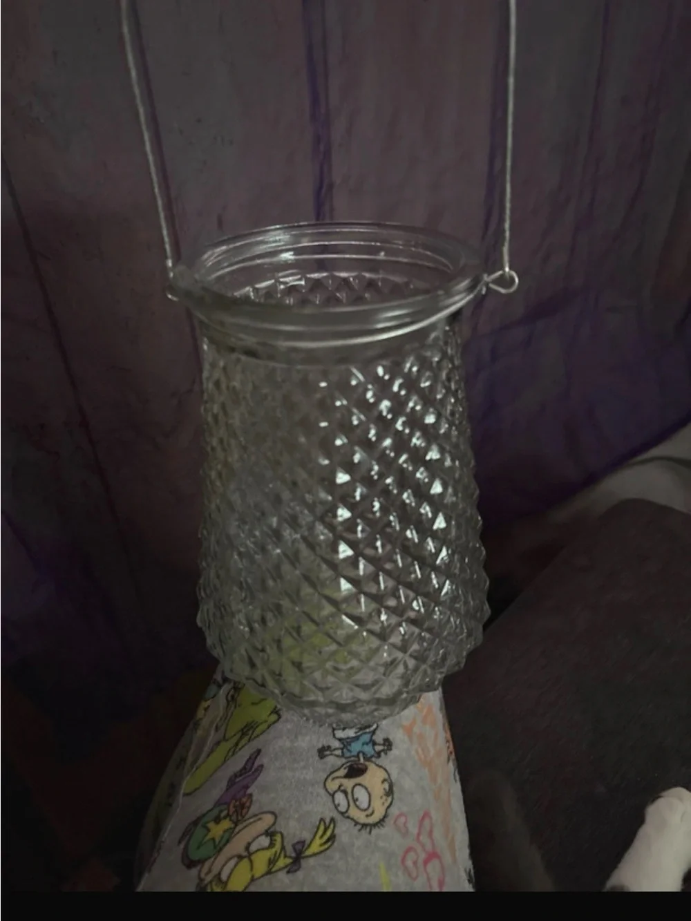 Clear Textured Glass Hanging Lantern - Home Accents